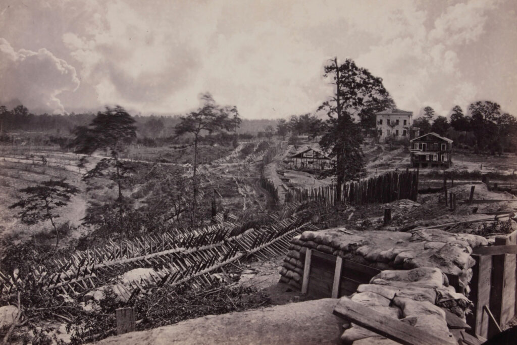 Rebel baracade in front of Atlanta in 1864.